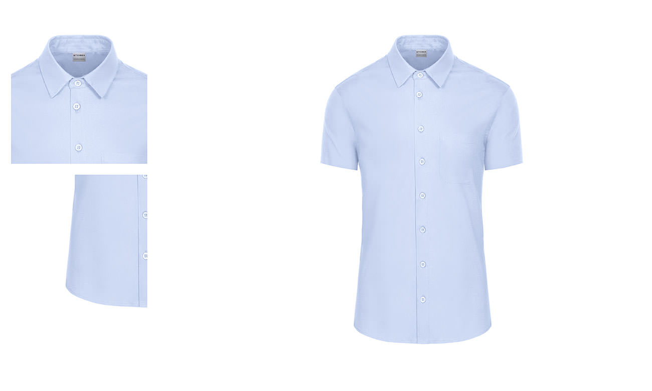 Hemden-Blusen Kurzarm mit Stretch ST-521 Hellblau Damen