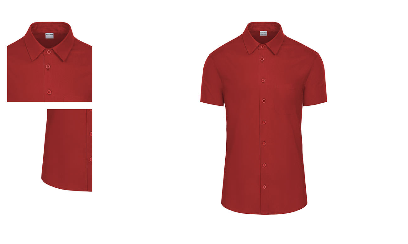 Hemden-Blusen Kurzarm mit Stretch ST-521 Rot Damen