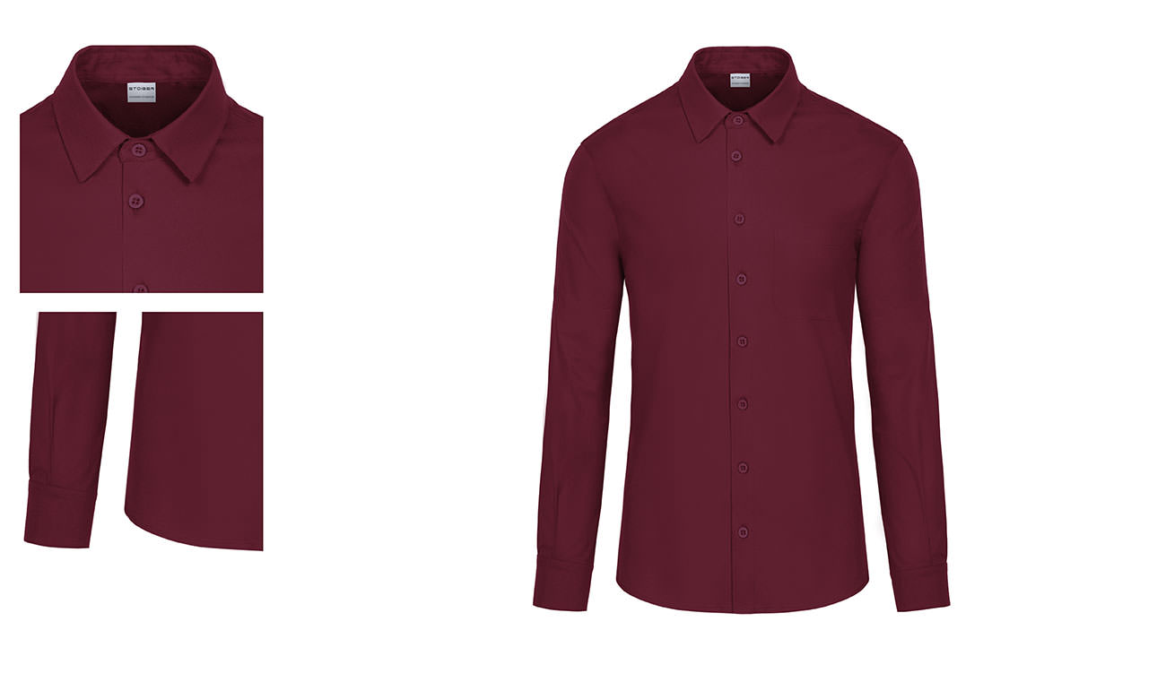 Hemden-Blusen Langarm mit Stretch ST-520 Bordeaux Damen
