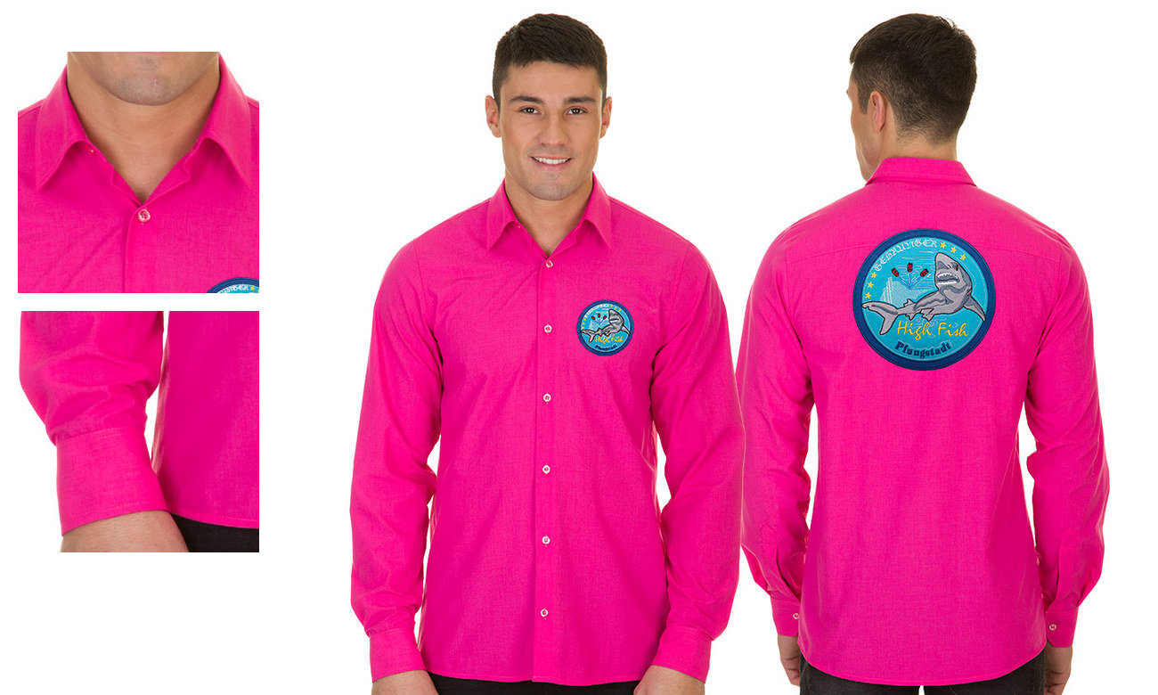Hemden-Blusen Langarm ST-500-LA Pink Herren