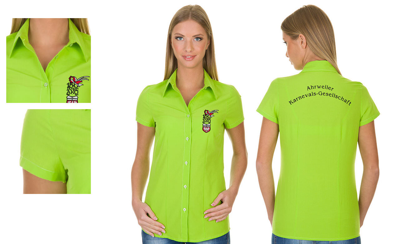 Hemden-Blusen Kurzarm ST-501 Apfelgrün Damen