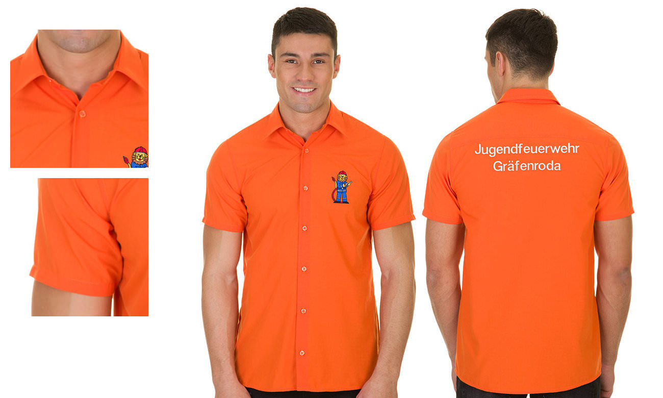 Hemden-Blusen Kurzarm ST-501 Orange Herren