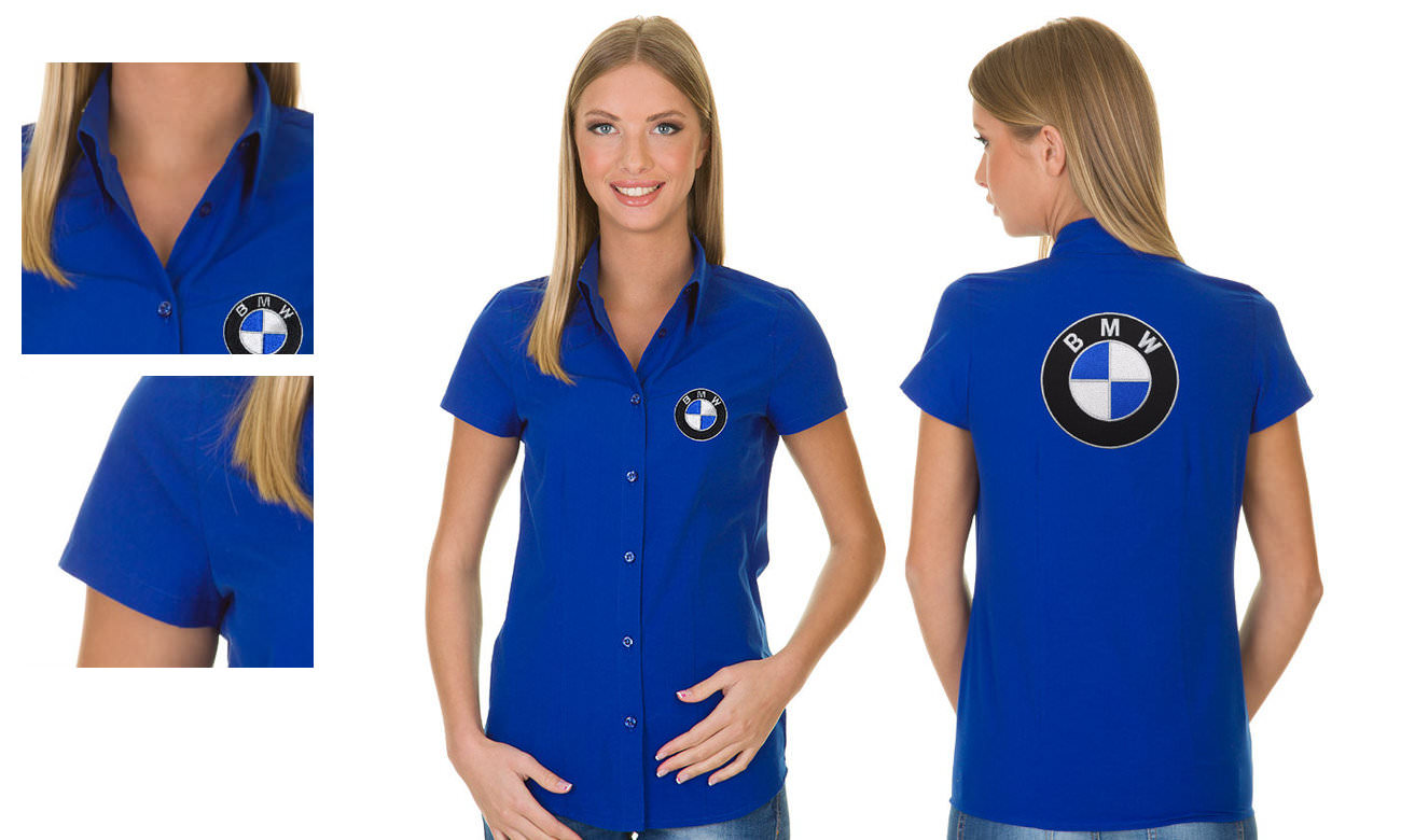 Hemden-Blusen Kurzarm ST-501 Royalblau Damen