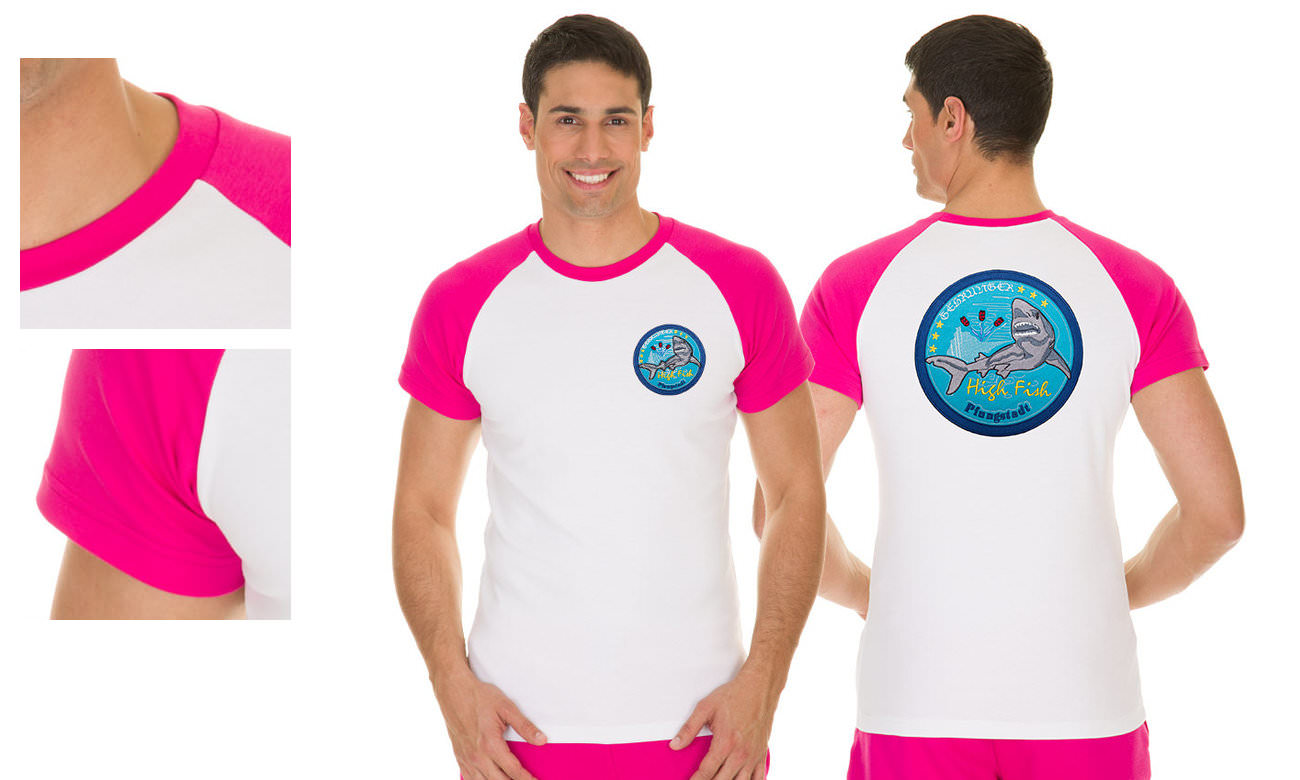 Raglan-Shirts ST-110 Weiss-Pink Herren