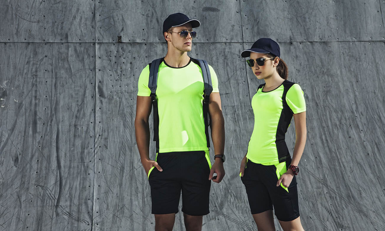 Sportshirts ST-140 Neongelb-Schwarz Fashion