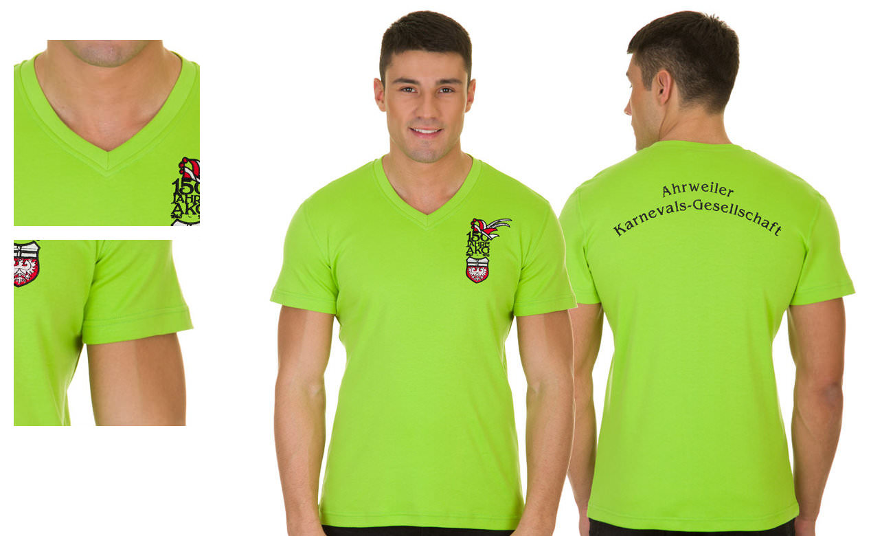 T-Shirts V-Ausschnitt Kurzarm ST-105 Apfelgrün Herren